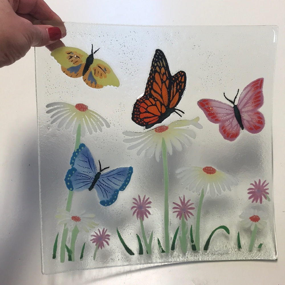 Wm McGrath Fused Glass‎ 10" x 10" Platter